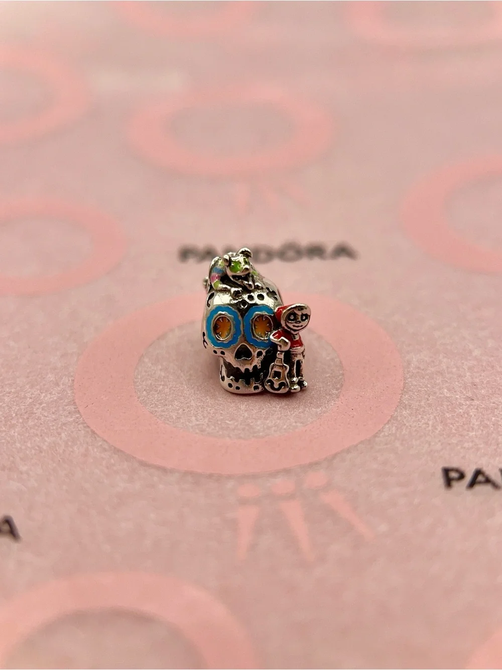 Pandora Disney Coco Miguel Dante Skull Sterling Silver Charm 792284C01